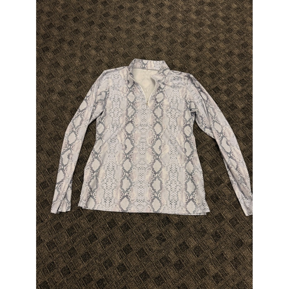 SOFIBELLA Womens Snake Print Long Sleeve Quarter Zip Golf‎ Top Shirt